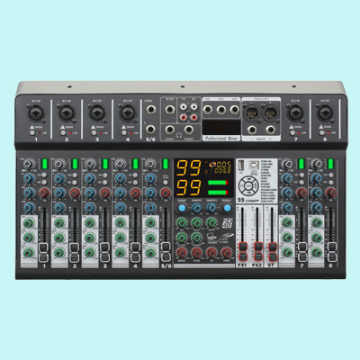 ZTT-A81SX 8路双99种效果 分段LED电平显示 USB  蓝牙调音台