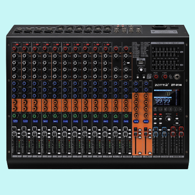  ZTT-D144 14路4编组双99种效果 分段LED电平显示 USB 双7段均衡 蓝牙调音台